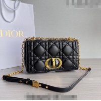 Low Price Dior Medium Caro Chain Bag in Quilted Macrocannage Calfskin M9242 Black/Gold 2023