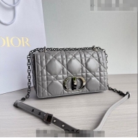 Buy Fashionable Dior Medium Caro Chain Bag in Quilted Macrocannage Calfskin M9242 Grey 2023