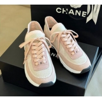 Good Quality Chanel Knit & Suede Sneakers G38750 Pink 091143