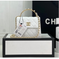 Buy Fashionable CHANEL 22B Kelly Pearl Top Handle Bag AP3513 White