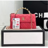 Big Discount CHANEL 22B Kelly Pearl Top Handle Bag AP3562 Pink