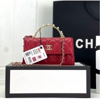 Pretty Style CHANEL 22B Kelly Pearl Top Handle Bag AP3562 Wine