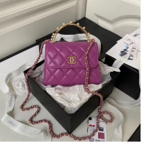 Shop Promotional CHANEL 22B Kelly Pearl Top Handle Bag AP3513 Purple