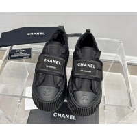 Buy Discount Chanel Fabric Platform Loafers Black 011008