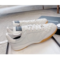 Top Grade Chanel Quilted Calfskin Sneakers G45335 White 011014