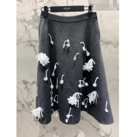 ​Good Quality Prada Wool Skirt P102417 Grey 2023