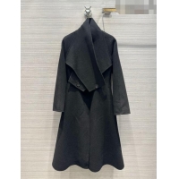 Grade Quality Dior Long Coat with Criss Cross Collar D102626 Black 2023