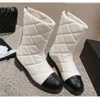 Best Price Chanel Quilted Calfskin Ankle Boots 4cm White 011047