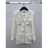 ​Luxurious Grade Chanel Tweed Jacket CH102634 White 2023