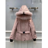 ​Well Crafted Moncler Down Jacket with Fox Fur M102640 Pink 2023