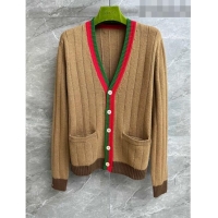 Top Grade Gucci Wool Cardigan G102651 Brown 2023