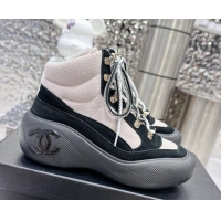 Durable Chanel Coco Neige Wool and Suede Snow Sneakers 5cm G45337 Light Pink 011060