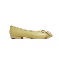 Top Design Chanel Leather Classic Ballet Flat Yellow/Apricot 016007