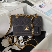 Traditional Specials Chanel SMALL FLAP BAG Denim AS4051 Royal Blue