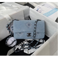 Luxurious Discount Chanel SMALL FLAP BAG A01116 LIGHT BLUE