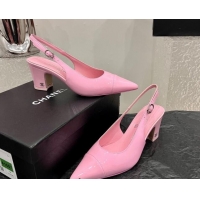 Good Looking Chanel Patent Calfskin Slingback Pumps 6cm Pink 025098