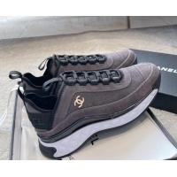 Best Product Chanel Suede Sneakers G39070 Grey 025105