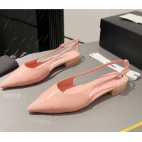 Best Price Chanel Patent Calfskin Slingbacks Flat Light Pink 103064