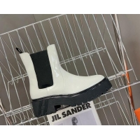 Pretty Style Hermes Harrow Ankle Boots 6.5cm in Calfskin White/Black 821117