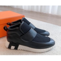 Popular Style Hermes H Sneakers in Suede and Mesh Black1/White 918018