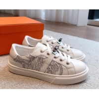 Big Discount Hermes Day Sneakers in Perforated Calfskin with Kelly Buckle White 918035