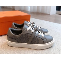 Top Grade Hermes Day Sneakers in Perforated Calfskin with Kelly Buckle Grey 918036