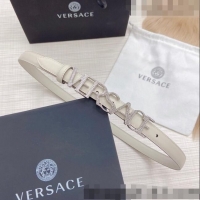 ​Super Quality Versace Smooth Calfskin Belt 2cm with Crystal Signature 060150 White