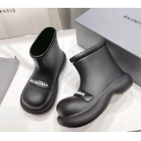 Duplicate Balenciaga Rubber Round Ankle Boots Black 926090