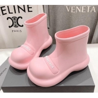 Low Price Balenciaga Rubber Round Ankle Boots Light Pink 926094