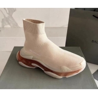 Good Quality Balenciaga Speed Knit Ankle Boots Nude Pink 016041