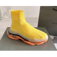 Grade Quality Balenciaga Speed Knit Ankle Boots Yellow 016042