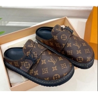 Shop Cheap Louis Vuitton Cosy Flat Comfort Clog Mules with LV Strap in Monogram Canvas 912028