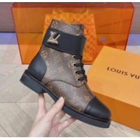 Luxurious Louis Vuitton Wonderland Flat Ranger Ankle Boots with LV Strap in Monogram Canvas 912040