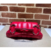 Promotional Gucci Horsebit Chain Small Shoulder bag in Quilted Leather 764339 Red 2023