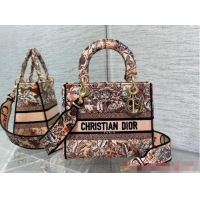 Pretty Style Dior MEDIUM LADY D-LITE BAG Embroidery M0565OE-2