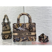 Super Quality Dior MEDIUM LADY D-LITE BAG Embroidery M0565OE-6