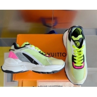 Good Looking Louis Vuitton Run 55 Sneakers in Mesh Neon Green 012143