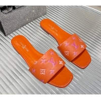 Top Design Louis Vuitton Revival Flat Slide Sandals in Monogram Leather Orange 012144