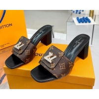 Most Popular Louis Vuitton Monogram Canvas Heel Slide Sandals with Foldover Crystals 1013014