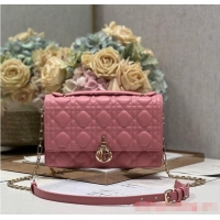 Well Crafted MISS DIOR TOP HANDLE BAG Melocoton Pink Cannage Lambskin M0997ON