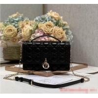 Top Grade MISS DIOR TOP HANDLE BAG black Cannage Lambskin M0997ON