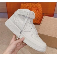 Low Price Louis Vuitton and Nike Air Jordan AJ1 High-top Sneakers in Calf Leather White 016127