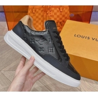 Inexpensive Louis Vuitton Men's Beverly Hills Sneakers in Monogram Grained Leather Black 1025131