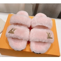 Durable Louis Vuitton LV Sunset Comfort Flat Slide Sandals in Wool Light Pink 026119