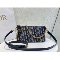 Pretty Style 30 MONTAIGNE DIOR MIDI MINI BAG Blue Dior Oblique Jacquard S2320UTZ