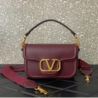 Grade Discount VALENTINO Loco calfskin leather bag B0M98 Wine