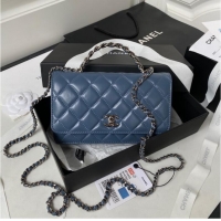 Popular Style Chanel WALLET ON CHAIN AP3645 BLUE