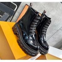 Good Quality Louis VuittonLV Record Ranger Ankle Boots in Shiny Leather Black 1104018