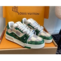 Best Price Louis Vuitton LV Trainer Sneakers in Damier Canvas Green 106072