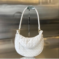 Big Discount Bottega Veneta Small Gemelli Shoulder Bag in Intrecciato Leather 776764 White 2023